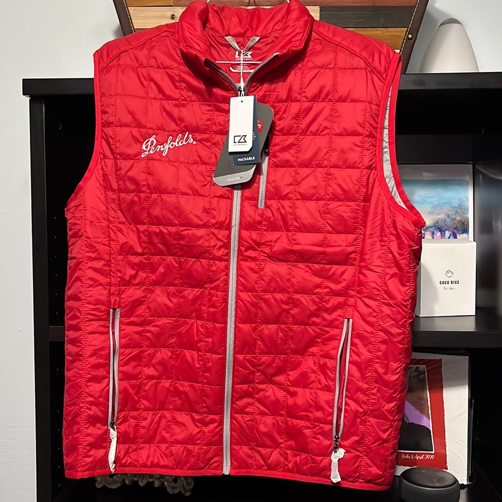 Red cutter & buck insulated packable puffer vest